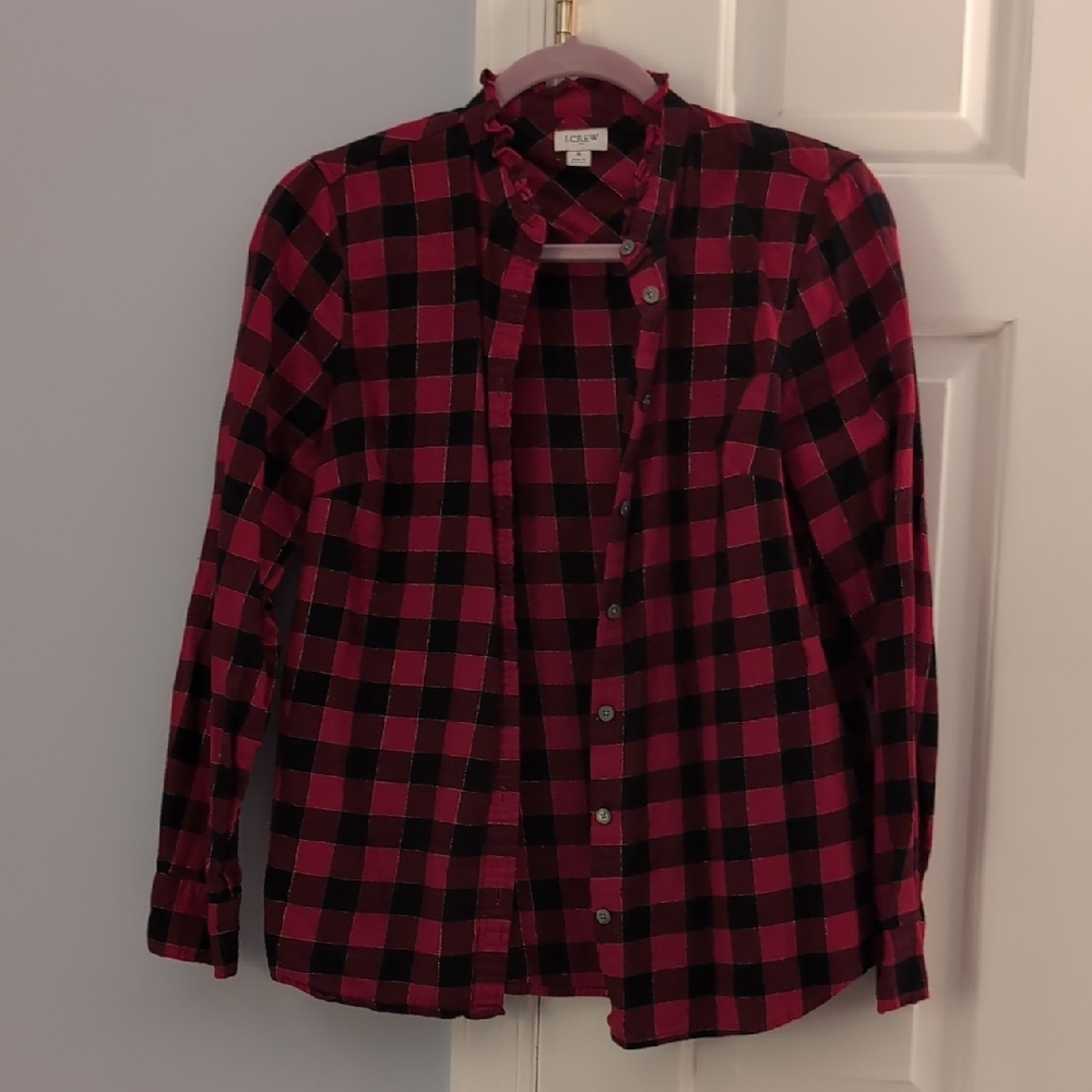 JCrew Red and Black Plaid Men's Shirt